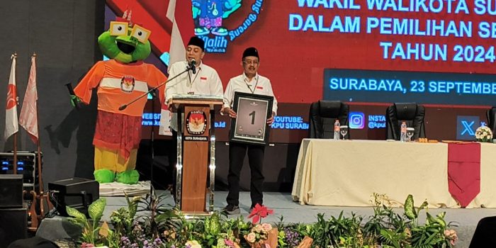 Paslon Eri-Armuji Mendapatkan Nomor Urut 1 di Pilkada Surabaya