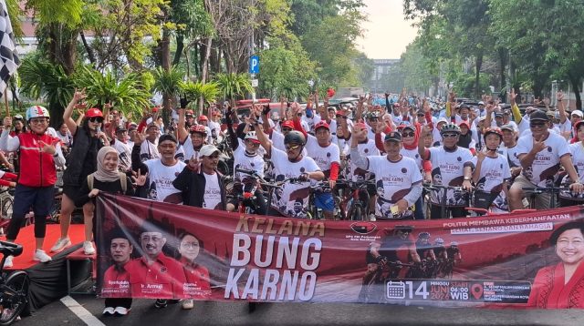 Bulan Bung Karno, DPC PDI Gelar Gowes Massal