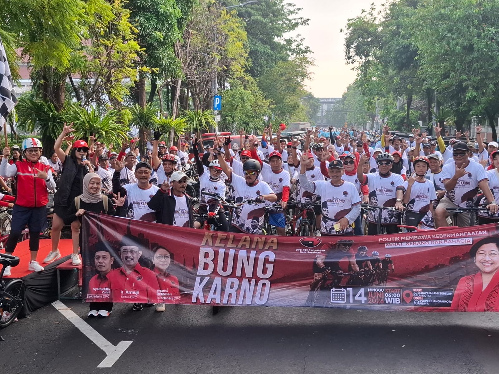 Bulan Bung Karno, DPC PDI Gelar Gowes Massal