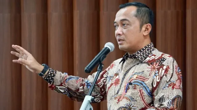 Menteri Sekretaris Negara Prasetyo Hadi menyampaikan keterangan kepada wartawan dalam sebuah forum.