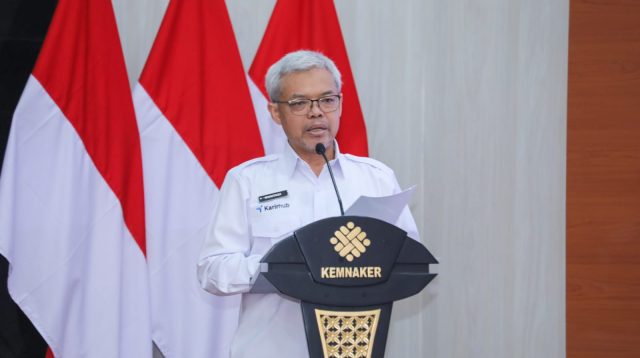 Sekretaris Jenderal Kemnaker Cris Kuntadi menyampaikan pemanfaatan AI untuk analisis kebutuhan tenaga kerja dan perencanaan pelatihan.