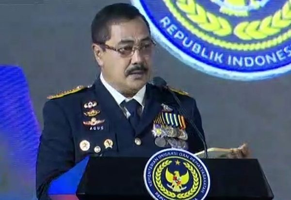Menteri Imigrasi dan Pemasyarakatan Agus Andrianto saat menyampaikan keterangan dalam sebuah acara resmi.