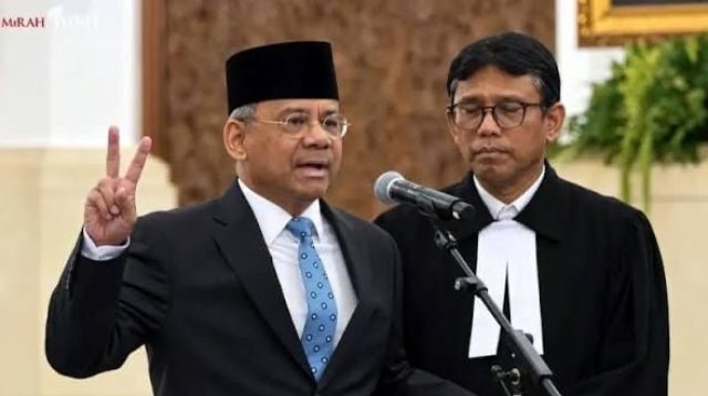 Pelantikan sumpah Menkeu Suahasil Usai Dilantik, Menkeu Suahasil Nazara Komitmen Jaga APBN Tetap Sehat