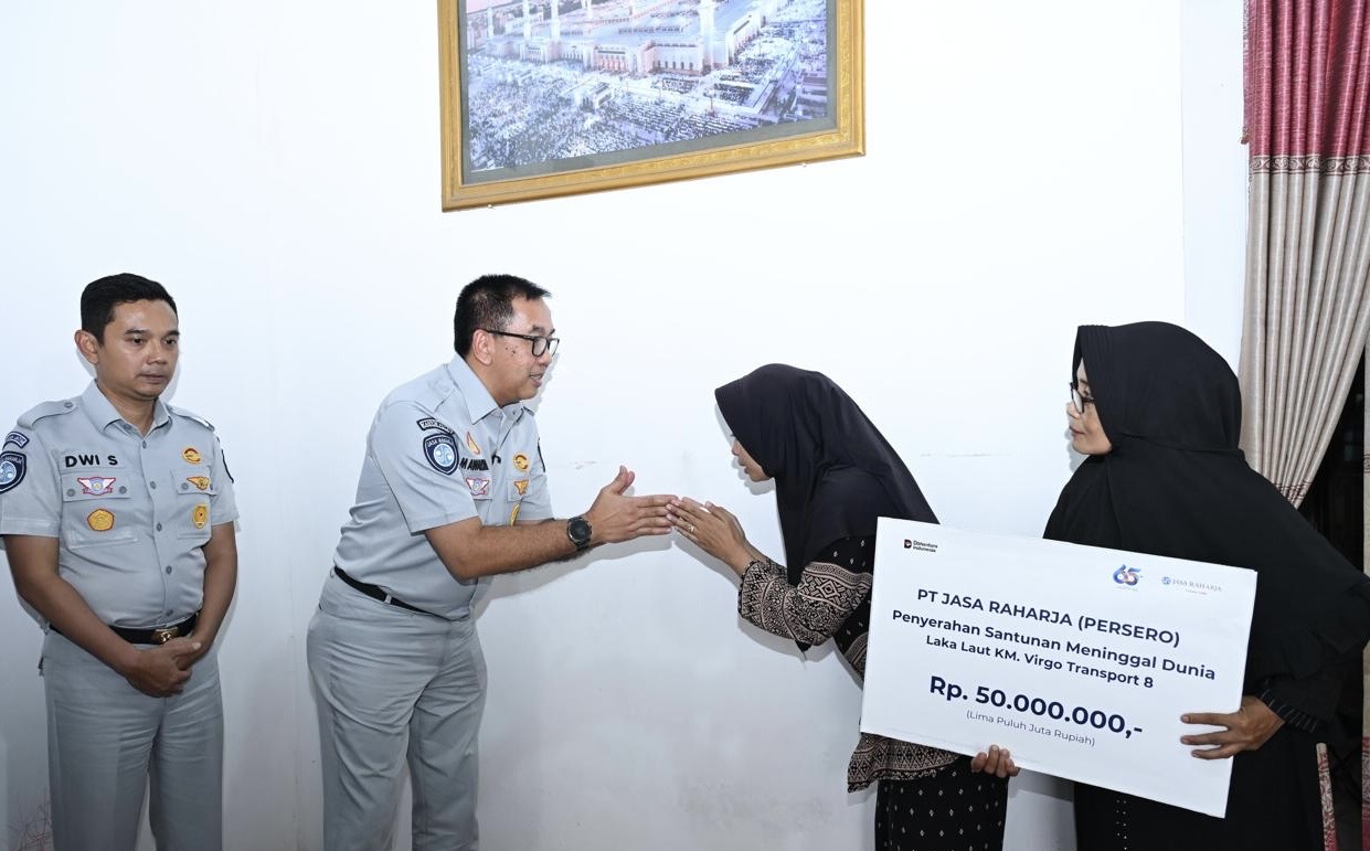 Duka KM Virgo, Jasa Raharja Serahkan Santunan Rp150 Juta ke Tiga Keluarga Korban